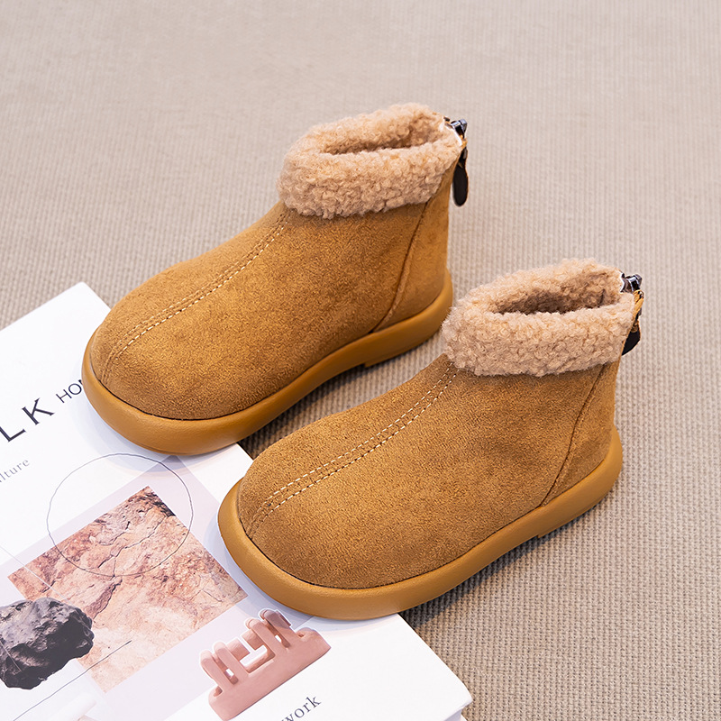 Zapatos de algodón para niñas 2026 nuevo invierno más vello calentamiento para niños botas de nieve para niñas botas de algodón gruesas botas de niños grandes