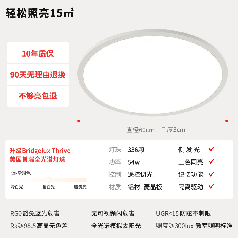 Zhongshan lámparas de sala de estar de gran tamaño lámpara principal aislamiento conductor de lámpara Puri perlas de espectro completo lámpara de dormitorio iluminación de decoración doméstica