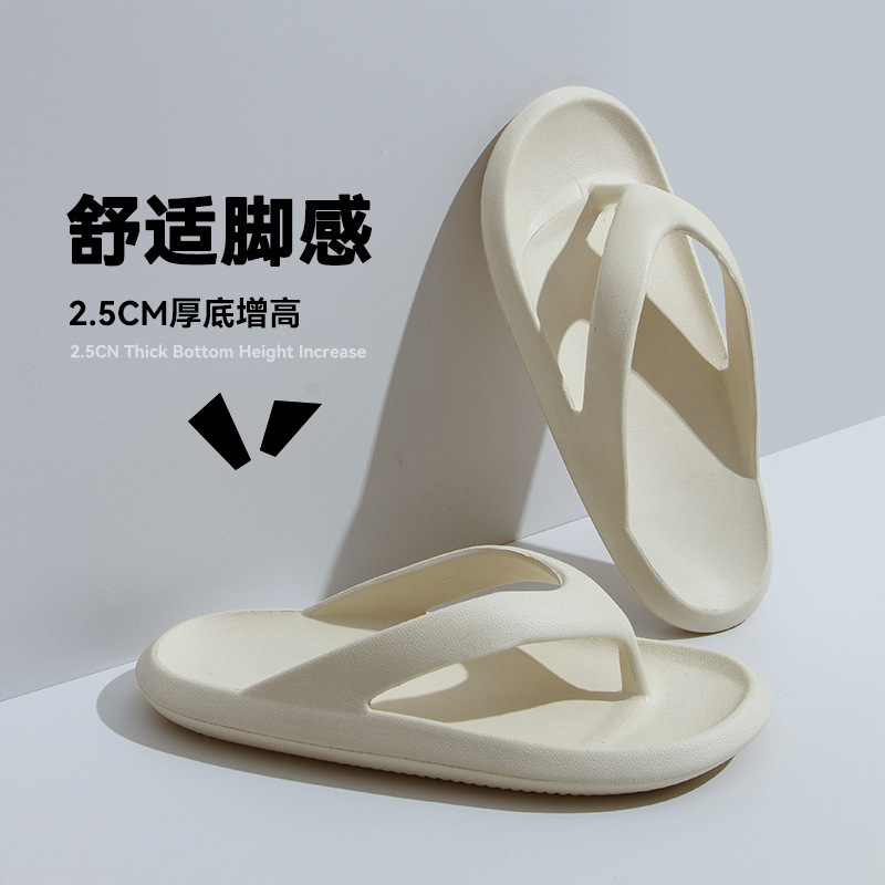 Flip-Flops for Women in Summer, Thick-Soled Outer Wear Sandals for Beach Couples, New Men's Bathroom Bathing Non-Slip Slippers