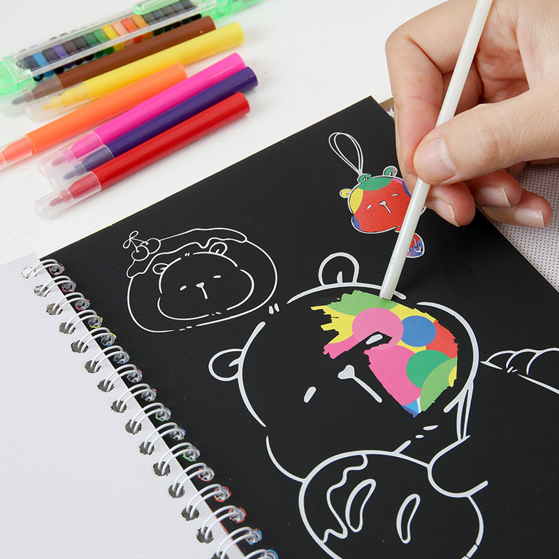 Nuevo producto Kapibala Libro de raspado Libro de pintura de graffiti colorido creativo Libro de pintura Material de arte de jardín de infantes Papelería para estudiantes