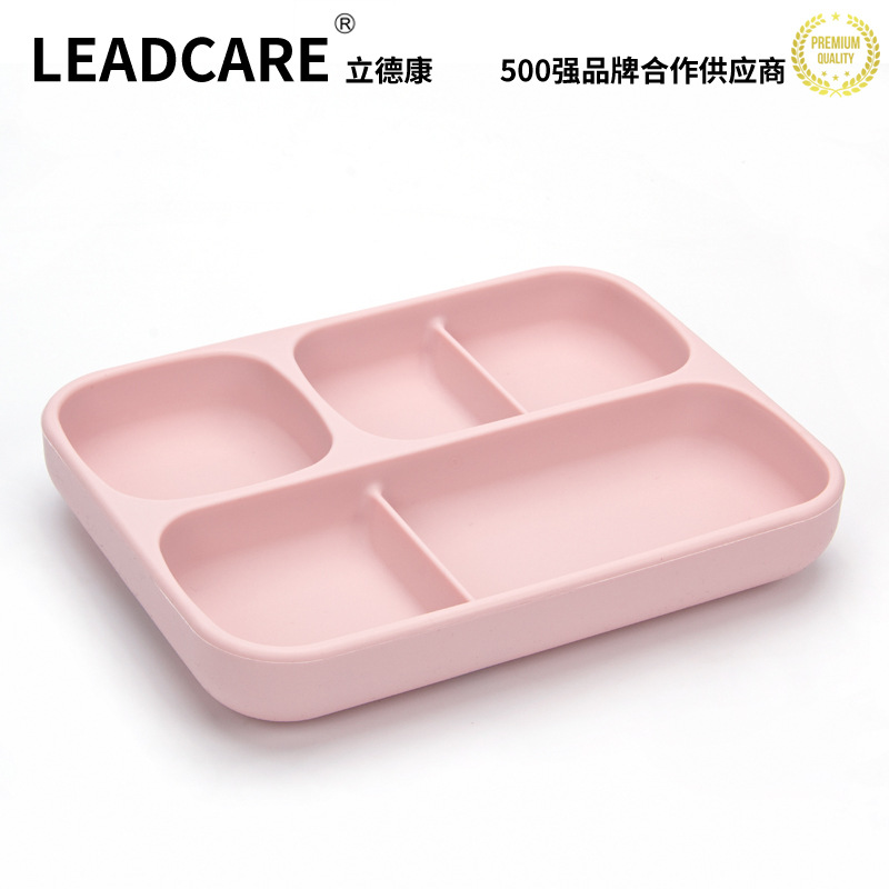 Children's plate food grade compartment lunch box with suction cup baby training Bowl drop-resistant baby special food supplement box wholesale