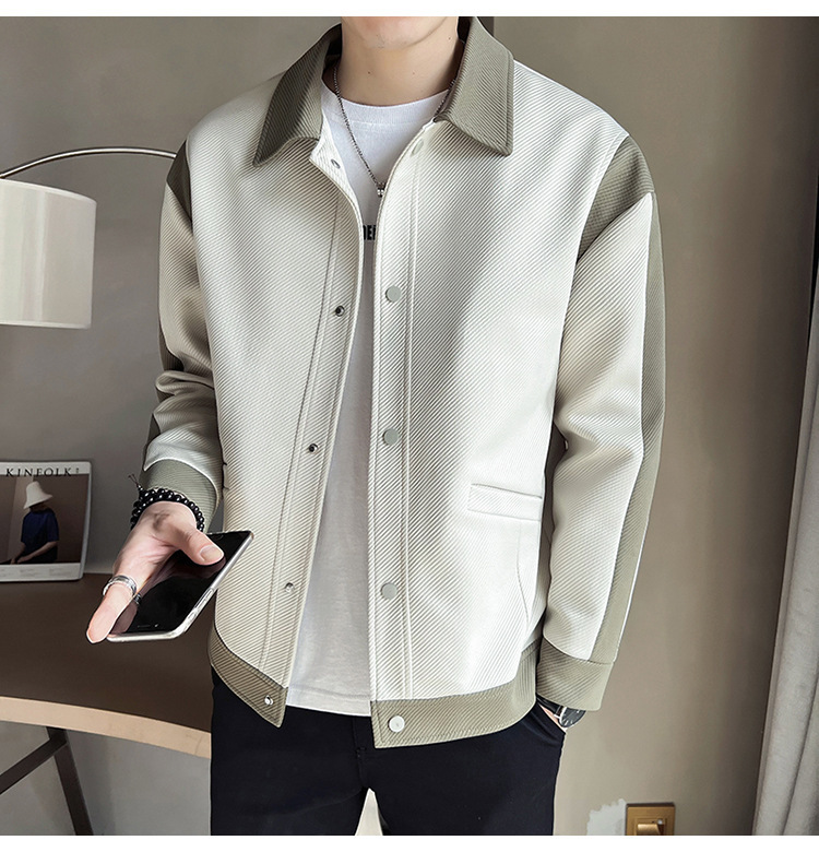 Color Block Blazer For Men Stylish Casual Autumn Jacket_voghion.com