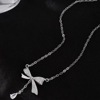 Brand advanced necklace with bow for friend, 2023 collection, light luxury style, internet celebrity, high-quality style, gift for girl