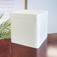 现货批发橙色白色20CM正方罐大号金属方罐福鼎白茶500g装大铁盒