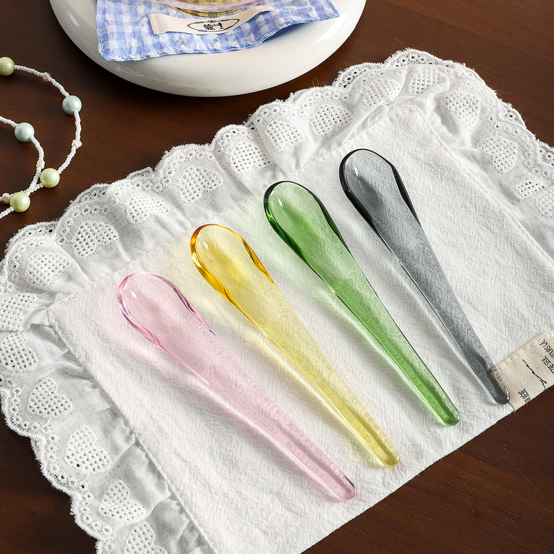 2026 New Model Glass Water Drop Spoon, Glass Colored Spoon, Coffee Milk Stirring Round Spoon, Long Handle Spoon, Colorful Glass Spoon 2026 New Model Glass Water Drop Spoon, Glass Colored Spoon, Coffee Milk Stirring Round Spoon, Long Handle Spoon, Colorful Glass Spoon