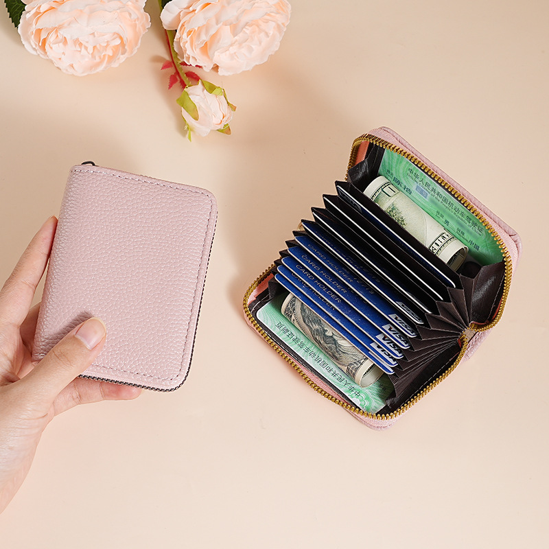 Tarjetero para hombre de patrón lychee, estilo coreano clásico, cartera estudiantil y de negocios