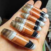 缠丝玛瑙天珠勒子散珠diy串珠配饰天然纹理古玩文玩配珠48-58长随