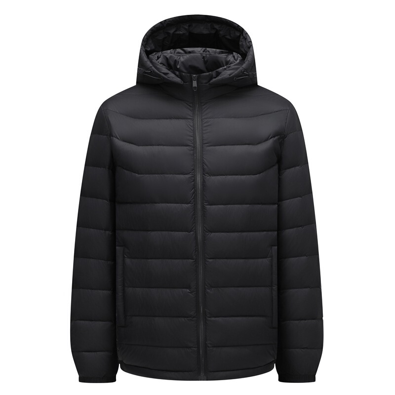 Down Jacket, Lightweight down Jacket for Young and Middle-Aged Men, Autumn and Winter New Men's Warm down Jacket with Removable Hood