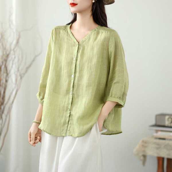 Summer thin solid color shirt