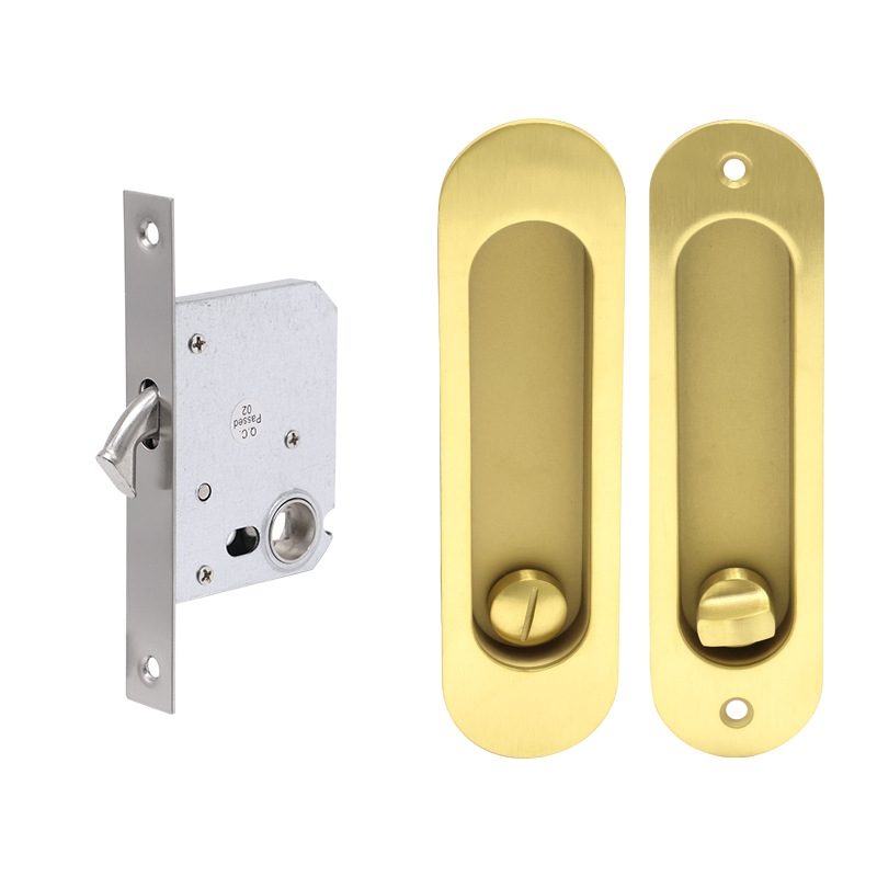 Cerradura de puerta deslizante de acero inoxidable simple cerradura de puerta invisible cerradura de puerta de baño de hotel cerradura de puerta deslizante incrustada de balcón de cocina