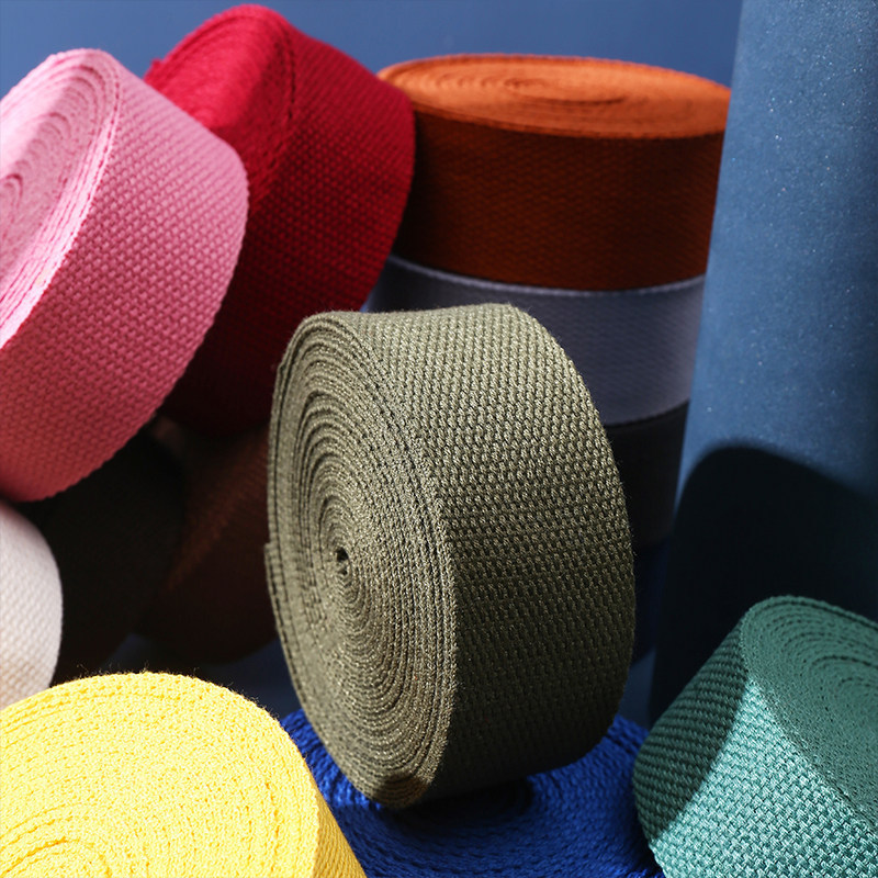 Cinta de poliéster y algodón de colores al por mayor del fabricante, en stock para cinturones, bolsos, mochilas, bolsas de lona, cinta de algodón con patrón de cuentas para yoga