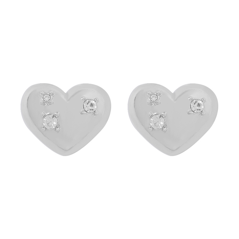 Fashion Heart Imitation Diamond Geometric Earrings display picture 2