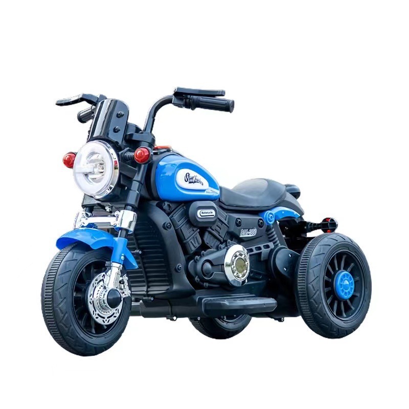 Motocicleta para niños Coche eléctrico para niños Coche de juguete de tres ruedas con música y luz Coche a batería Bicicleta recargable image 5