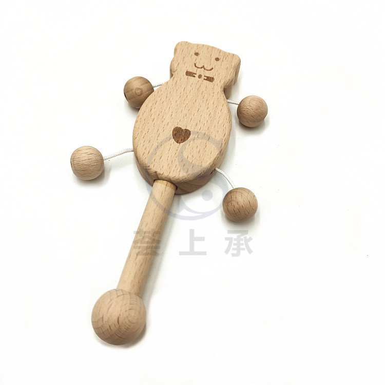 木製幼児おもちゃガラガラおしゃぶり赤ちゃん 100 日写真小道具アクセサリーおもちゃ木製リング