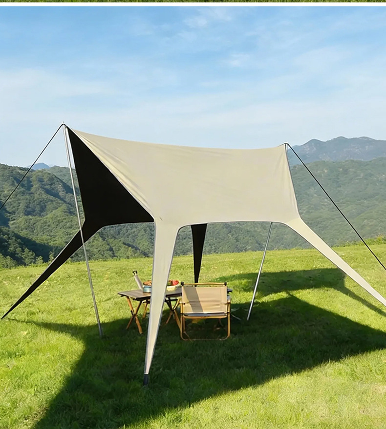 Outdoor Butterfly-Shaped Canopy Tent Camping Canopy Portable Sunshade Tent Black Glue Sunscreen Sunshade Tent