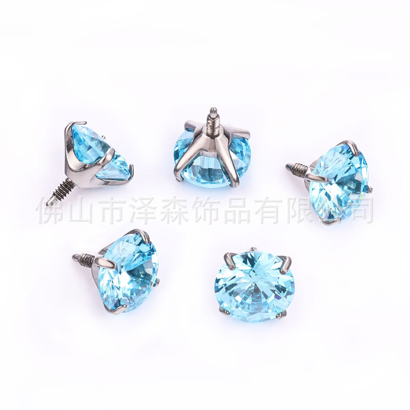F136 Titanium Alloy Ear Stud Long Teeth 5A Claw Zirconium G23 Titanium Ear Bone Nail Accessories External Teeth Lip Nail Human Puncture Jewelry detail image 14