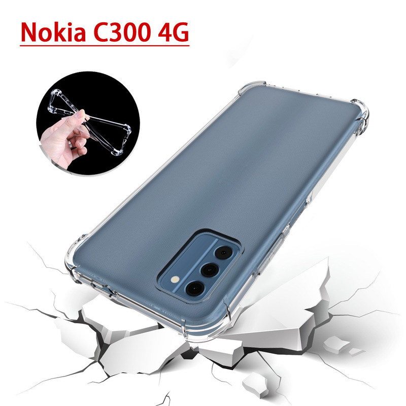 For Nokia C300 4G airbag phone case Nokia C100 drop-resistant cover transparent TPU non-slip soft cover