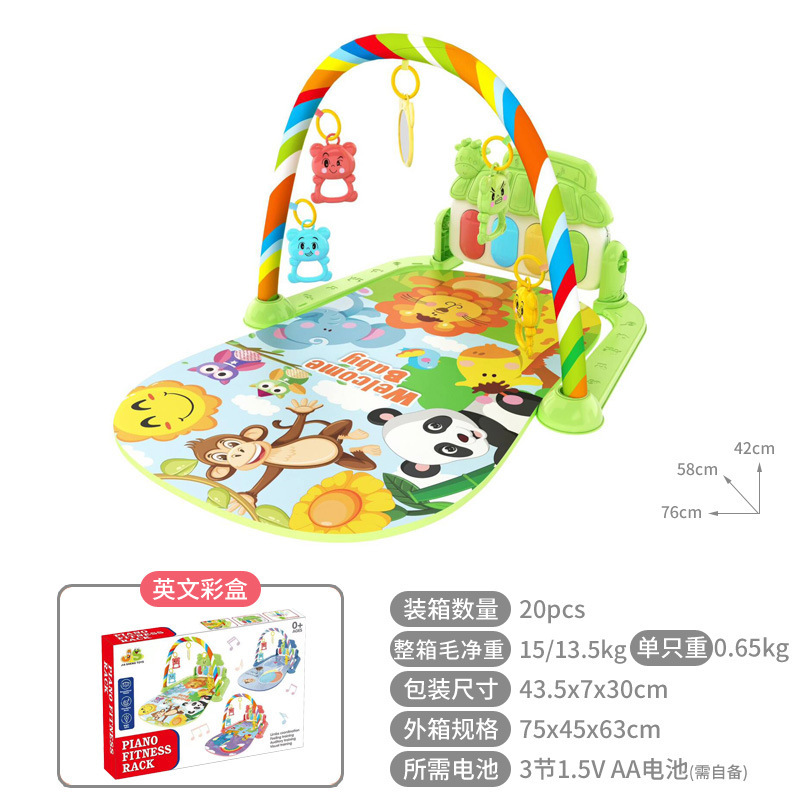 Gimnasio Musical con Tapete para Bebés 0-36 Meses, Piano de Pie y Luces