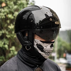 Motosiklet yay retro yarım dəbilqə, nəfəs ala bilən, ultra yüngül unisex dəbilqə, 3C sertifikatlı