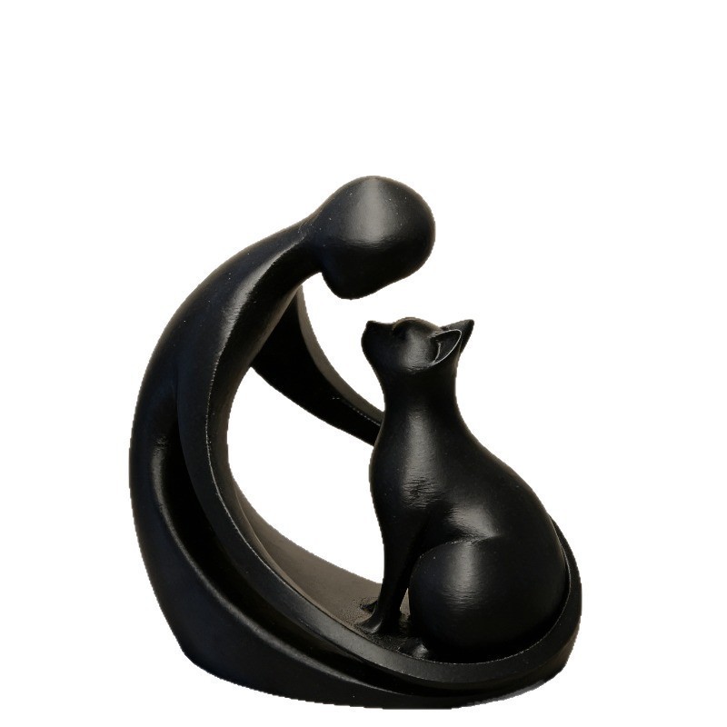Nuevos productos transfronterizos impresos en 3D esculturas humanas y gatos adornos de escritorio abstractos modernos para los amantes de las mascotas juguetes decorativos
