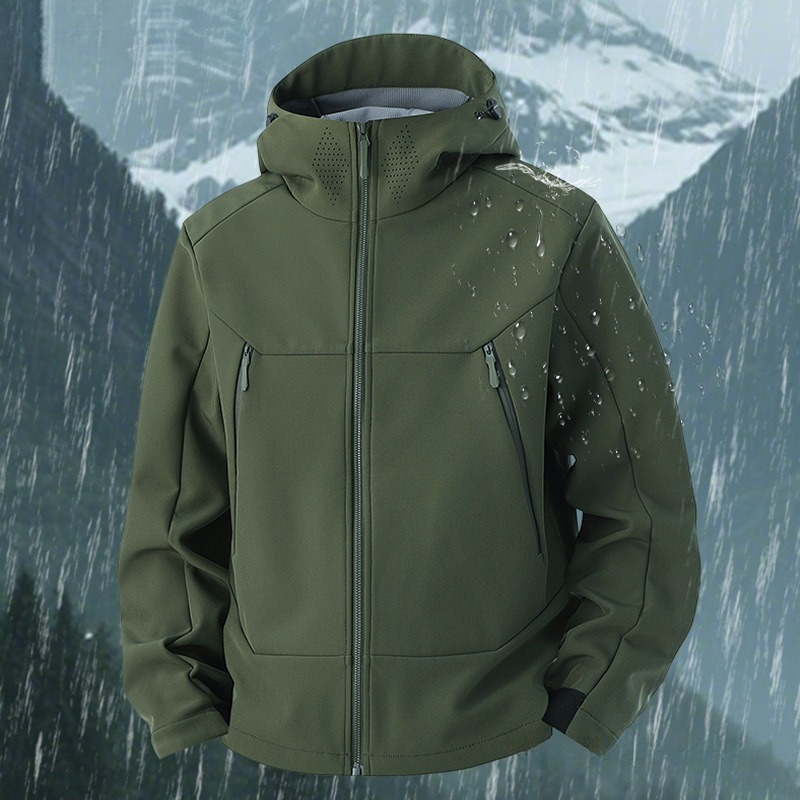 New Style Softshell Jacket for Men, Trendy Outdoor Windproof and Waterproof Casual Sports Jacket, Versatile, in Stock