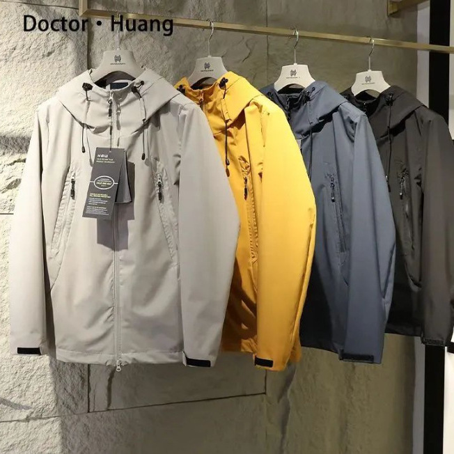 Cabinet 5990 Double Access Control Elastic Adjustable an All-Weather Classy Outdoor Windproof and Waterproof Jacket Jacket
