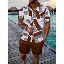 Z 12861 3D Print Hawaiian Shirt Set �������r�����b �羳
