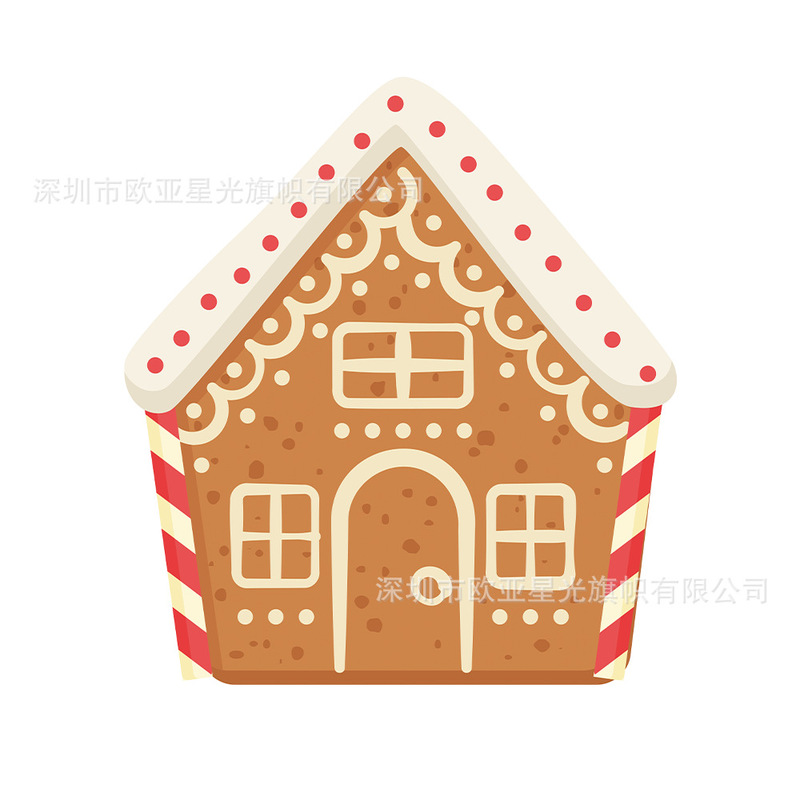 クロスボーダー新製品クリスマスキャンディーハウスホリデー特殊形状フラグホットカットシーン装飾写真クリスマス特殊形状フラグ|undefined