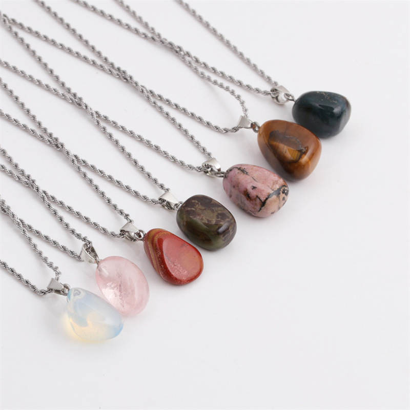 Rough Stone Irregular Pendant Clavicle Chain Necklace Wholesale Jewelry Nihaojewelry display picture 12
