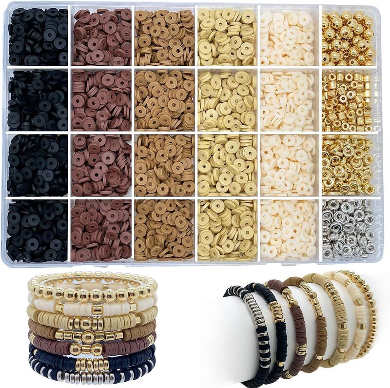 Amazon for 24 5 color clay beads spacer beads suit children girl bracelet jewelry making suit