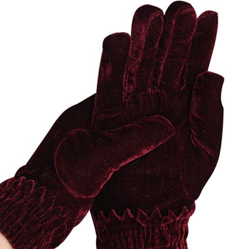 Autumn and winter stretch gold velvet gloves stretch women's warm dance performance walking outdoor cycling driving etiquette gloves