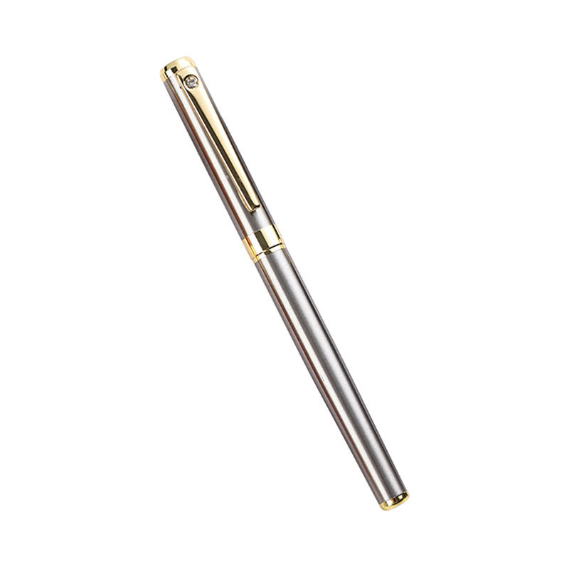 Fabricante en stock pluma de firma de metal pluma de gel de regalo de alta gama Logotipo de letras publicidad pluma de agua de impresión pluma de metal