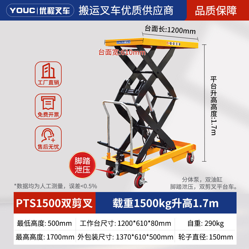 plataforma elevadora tipo tijeras móvil plataforma hidráulica manual carretilla elevadora molde camión de transporte remolque de plataforma elevadora