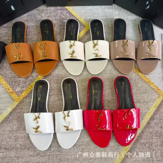 Women's Summer Flat Slide Sandals Fashion Anti-Slip One-Strap Slippers Factory Direct Wholesale