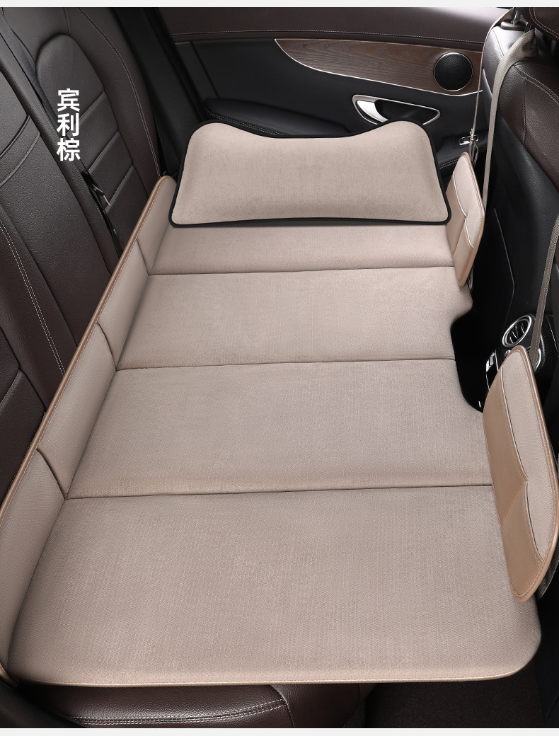 New Double-Sided Car Travel Bed, Portable Travel Car Mattress for Sleeping with Headrest, Foldable Bed for the Back Seat of the Car