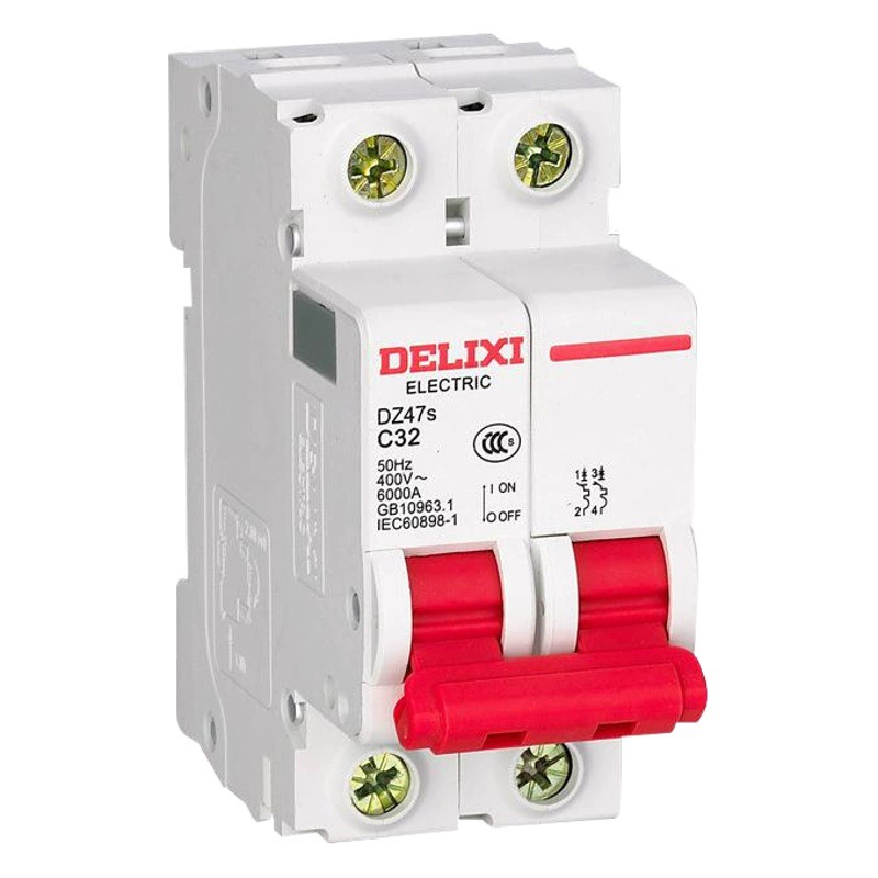 Воздушный выключатель Delixi DZ47S 2P бытовой главный выключатель миниатюрный автоматический выключатель 220 воздушный выключатель 32a главный выключатель 63A