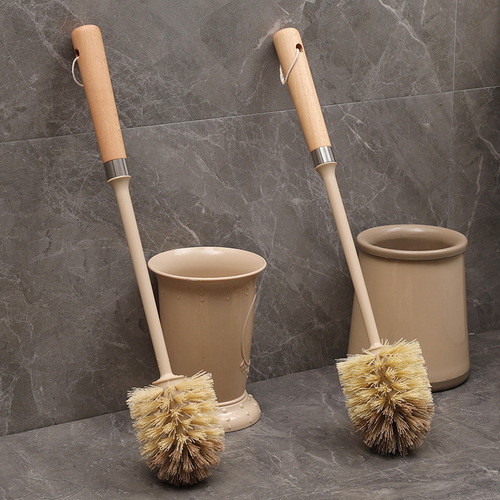 Origin and supply Household toilet cleaning brush set with base bathroom brush wooden long handle toilet brush