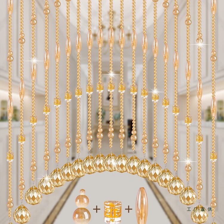 Crystal Gourd Bead Curtain New Feng Shui Door Curtain Living Room Aisle Entrance Partition Curtain Bathroom Door to Door Without Drilling