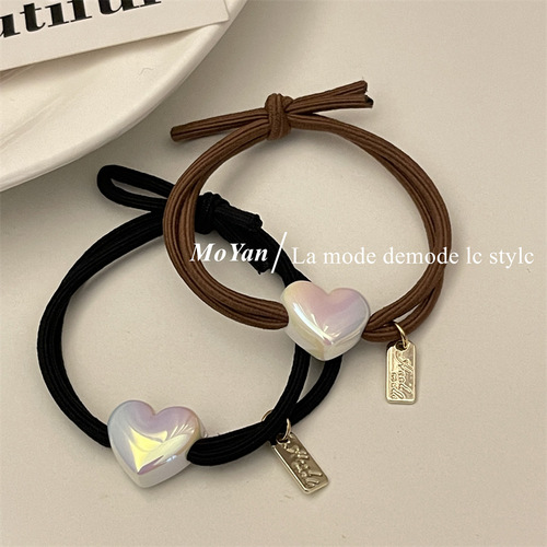 Korean version of Dongdaemun Super Fairy Love Pearl Hair Strap for Female Internet Celebrity Girls Hair Rope, Simple and Doesn’t Hurt Hair, Hair Tie Rubber Band