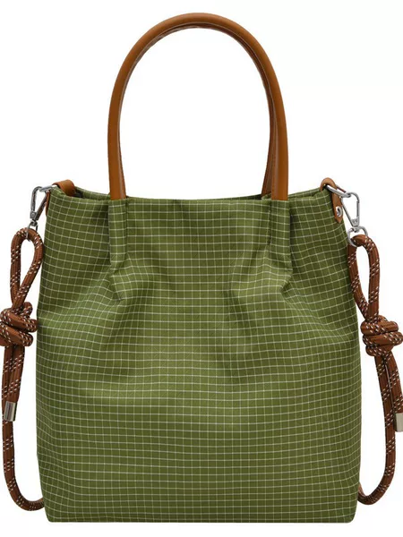 New Plaid Nylon Handbag and Crossbody Bag, Large Capacity, Simple Commuter Shoulder Tote Bag, Wholesale from Manufacturer