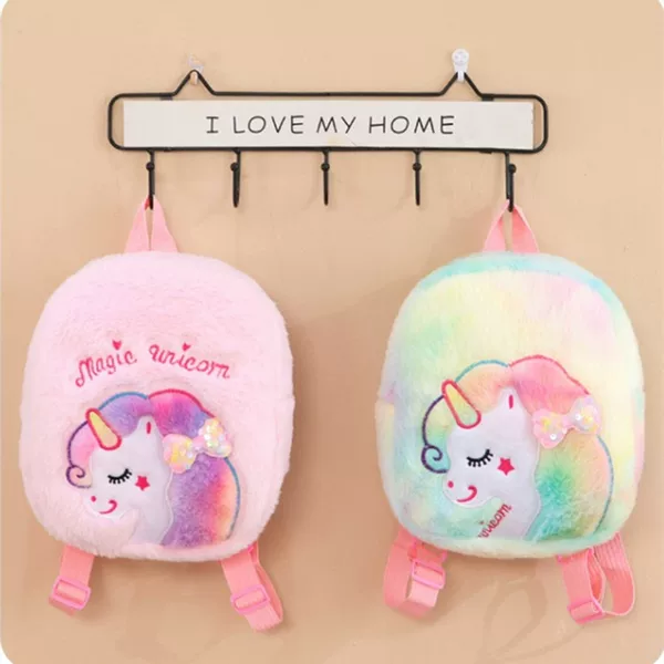 Kindergarten School Bag Korean Style Tie-Dye Plush Children's Backpack Girl Cartoon Cute Small School Bag Wholesale