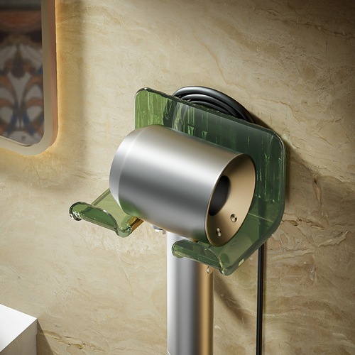 Independently designed light luxury punch-free hair dryer rack bathroom wall-mounted hair dryer storage rack hair dryer bracket cross-border