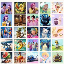 卡通钻石粘贴画带相框儿童手工点钻diy钻石画厂家山海经动漫