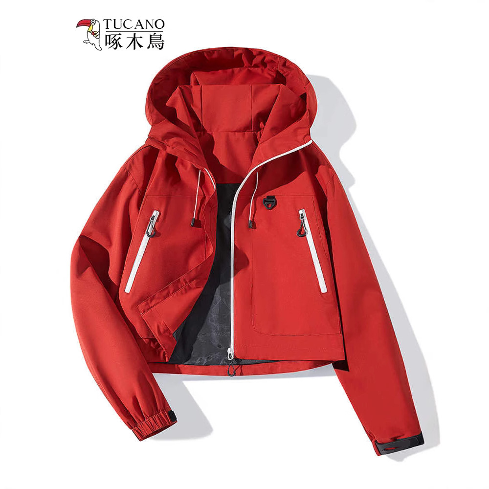 Woodpecker Short Women's Spring Jacket New Windproof Mountaineering Jacket for Petite Women with Hood