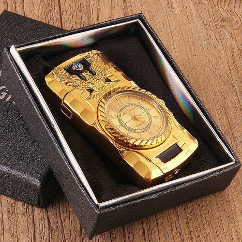 Cross-border creative watch lighter windproof personalized lighter real watch gift windproof straight metal lighter