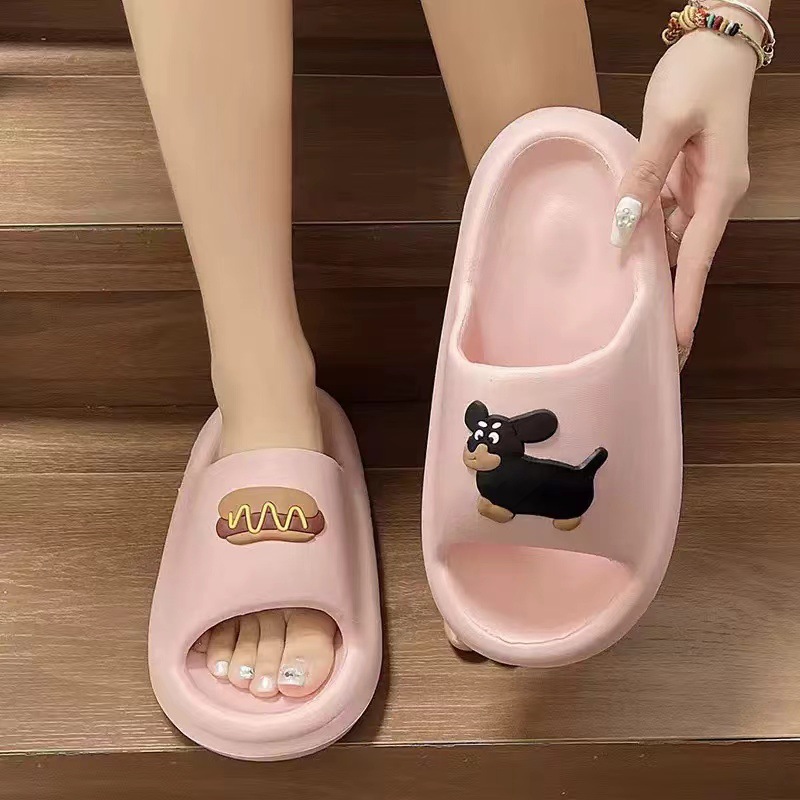 EVA 빵 슬리퍼 닥스훈트 핑크