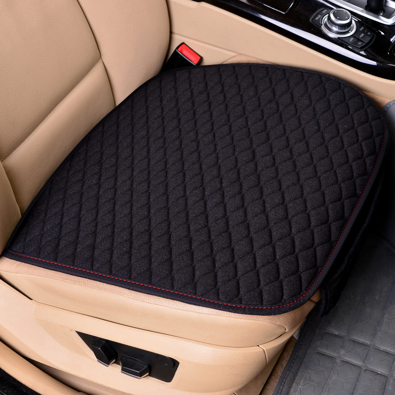 Cojín de asiento de coche de tela de lino pequeño cojín de asiento de coche de tres piezas cojín de asiento de coche universal transpirable verano coche cojín fresco