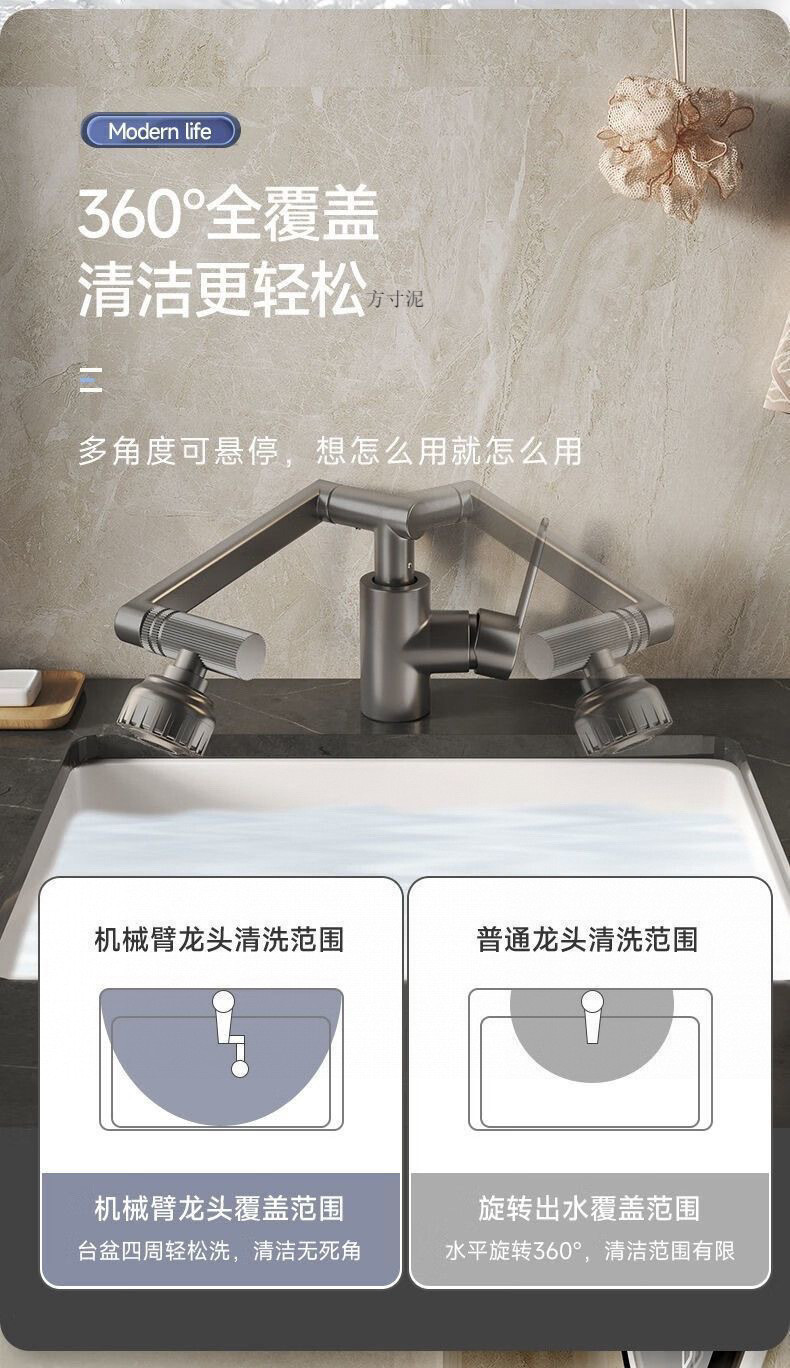 All-copper universal rotating faucet, washbasin, kitchen and bathroom, hot and cold household basin, washbasin, sink, washbasin faucet undefined