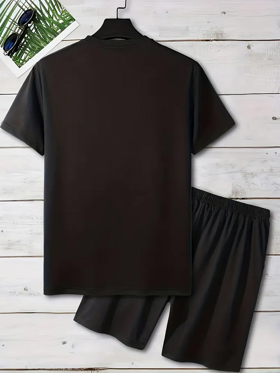 Verano hombre camiseta de mangas cortas pantalones cortos conjunto de impresión digital 3D hombre casual juego