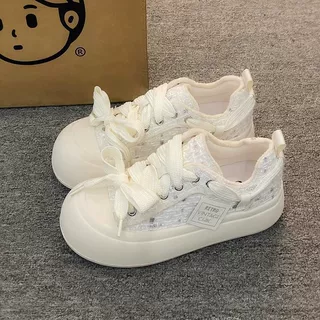 奶呼呼厚底小白鞋子女2025春新款韩系运动休闲板鞋丑萌大头面包鞋